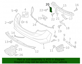 Rear bumper bracket lower right Hyundai Elantra AD 17-18 prerest