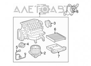 Bare fan housing, right side of Lexus RX400h 04-08