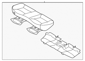 Rear row of seats 2nd row Hyundai Elantra UD 11-13 cloth gray, for cleaning