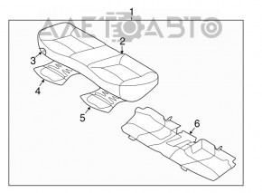 Rear row of seats 2nd row Hyundai Elantra UD 11-13 cloth gray, for cleaning