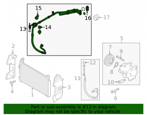 Air conditioner heater-condenser tube Hyundai Sonata 15-17 2.4