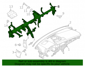Mazda CX-30 20-23 underdash reinforcement pipe for projection, rusty