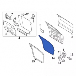 Front left door seal Ford Fusion mk5 13-20