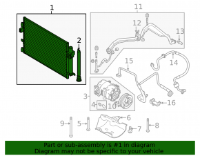 Air conditioning radiator condenser Ford Focus mk3 15-18 2.0 rest, dented