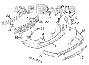 Rear bumper mount outer left Ford Explorer 16-19