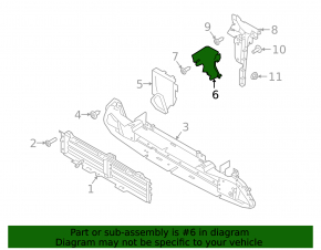 Lower right radiator deflector Land Rover Range Rover Velar 18-20 2.0T, 3.0T, 5.0T