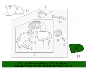 Mirror element left Volvo XC40 19-25 heating, auto-dimming, BSM