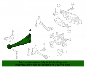 Rear right longitudinal control arm Lexus NX 15-21