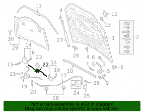Bonnet release cable front part Audi Q7 16-