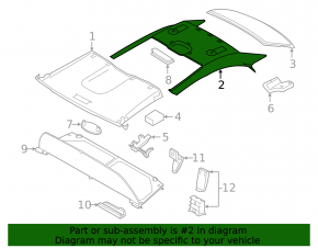 Headlining center part BMW 4 F33 14-20 convertible, black