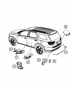 Blind Spot Sensor Left Dodge Durango 11-11