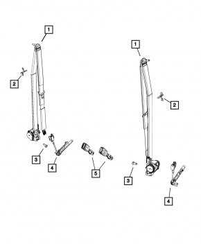 Driver's seat belt latch Fiat 500L 14- black, with sensor
