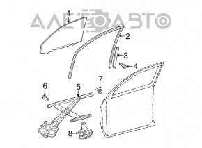 Front right windshield seal for Toyota Highlander 2008-2013