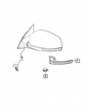 Left side mirror turn signal repeater for Jeep Compass 17-25