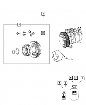 Air Conditioning Compressor Jeep Cherokee KL 19-23 2.0T