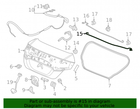 Trunk lid torsion bar right Honda Civic X FC 16-21 4d