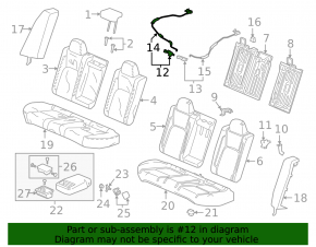 Right rear seat recline lever with lock for Honda Clarity 18-21 USA
