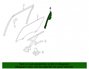 Nissan Murano z52 15-24 rear left door glass guide without plug triangle