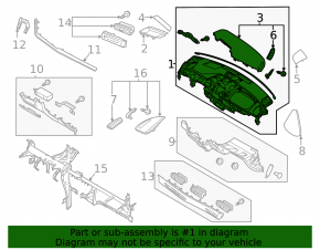 Dashboard front panel without AIRBAG Hyundai Sonata 20-23 gray