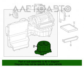 Heater fan motor Lexus RX350 RX450h 10-15 type 1 blade broken