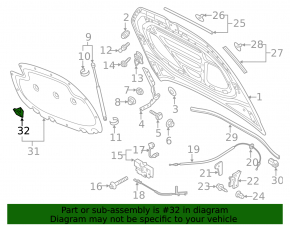 Hood insulation clip VW Jetta 11-18 USA