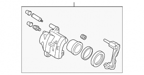 Front left caliper assembly for Mazda3 2.3 03-08