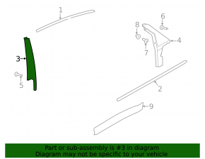 Jaguar E-Pace 18-23 front left side door trim, gloss black