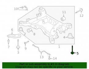 Rear subframe mounting bolt 4pcs Ford Escape MK4 20-140mm