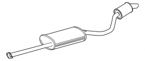 Rear muffler with barrel for Toyota Highlander 14-17 2.7
