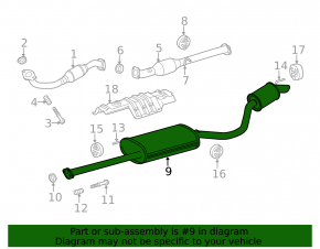 Rear muffler with barrel for Toyota Highlander 14-17 2.7