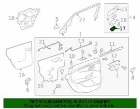 Rear Right Window Regulator Chevrolet Impala 14-20