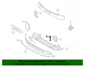 Left front bumper molding for Volvo XC90 25-26, chrome, type 2