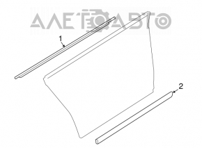 Lower rear left door molding for VW CC 08-17, chrome
