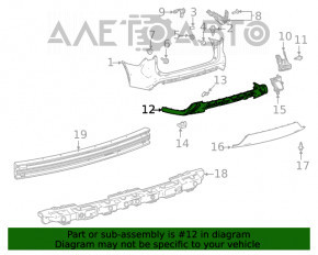 Toyota Highlander 20 rear bumper lip - structure