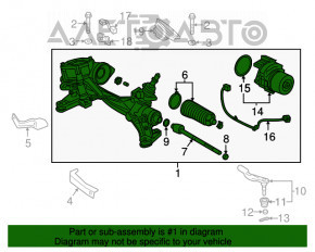 Steering rack Honda CRV 17-19 EPS