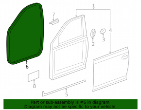 Front left door seal for VW Jetta 11-18 USA