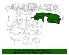 Torpedo front panel without AIRBAG Jeep Compass 11-16 black, scratches, broken clip on the overlay