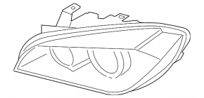 Left headlight lens for BMW X1 F48 16-22 halogen