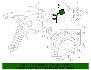 Fuel filler flap housing Honda Civic X FC 16-21