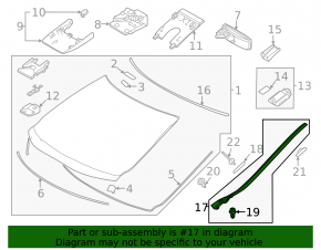 Right windshield molding for Lexus RX 23-26