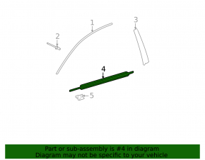 Door-glass molding, central front right Lexus IS250 IS350 06-14 chrome