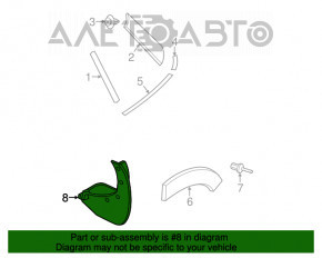 Mudguard rear right Mini Cooper Countryman R60 10-16