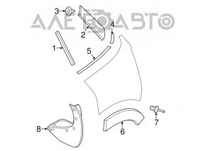 Mudguard rear right Mini Cooper Countryman R60 10-16