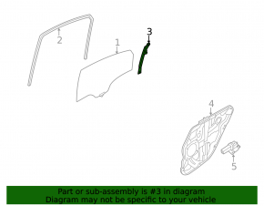Rear left door glass guide for Hyundai Sonata 11-15