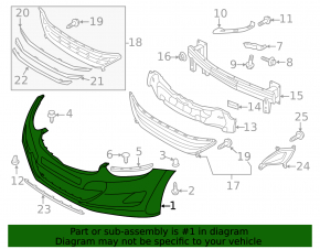 Front bumper bare Hyundai Elantra UD 11-13 prerest