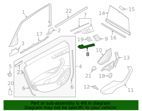 Audi A5 F5 17-24 5D rear left door trim molding in natural gray wood