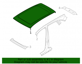 Metal roof for Porsche Cayenne 19-26 with panoramic windows and roof rails