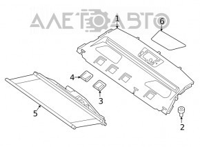 Rear shelf curtain Nissan Maxima A36 16-23