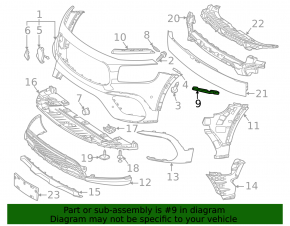 Front bumper mount, left upper wing, Mercedes X247 GLB 20-26, small