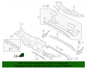Left Windscreen Wiper Grille Drain for Ford Escape MK3 13-19